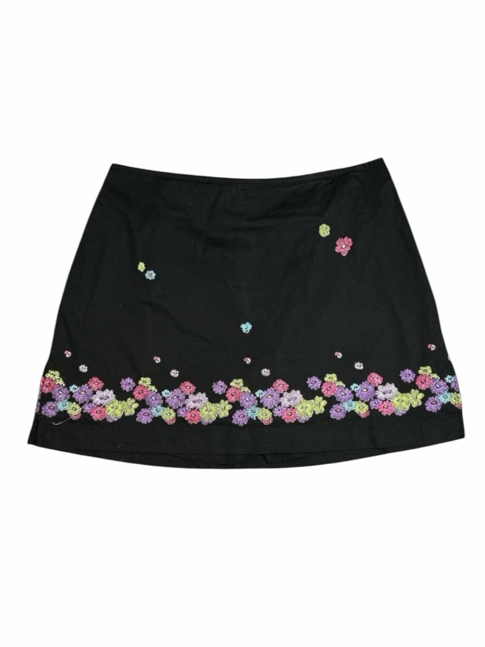 David‎ Paul Women’s Black Floral Embroidered Cotton Blend Skort - Size 12